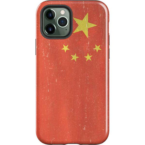 Chinese Flag Distressed iPhone 12 Pro Impact Case